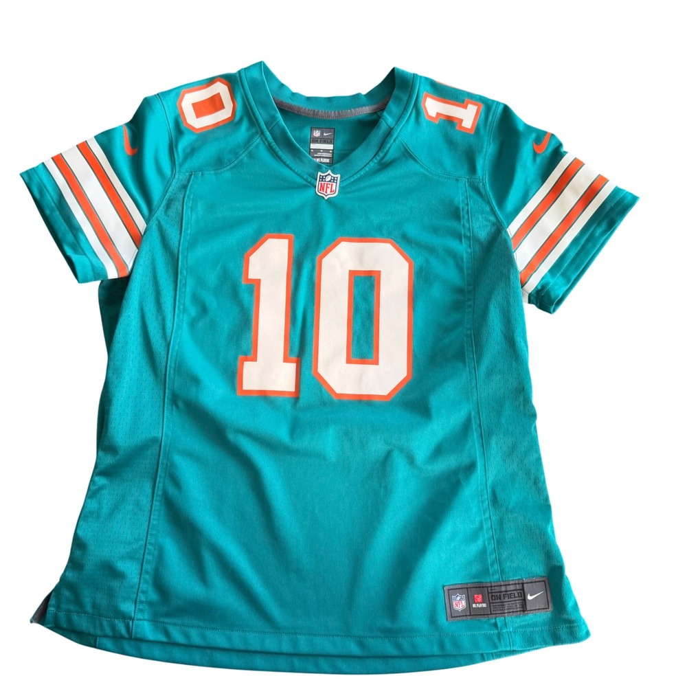 Nike Miami Dolphins Tyreek Hill 10 NFL Jersey Womens XL Aqua Blue On Field